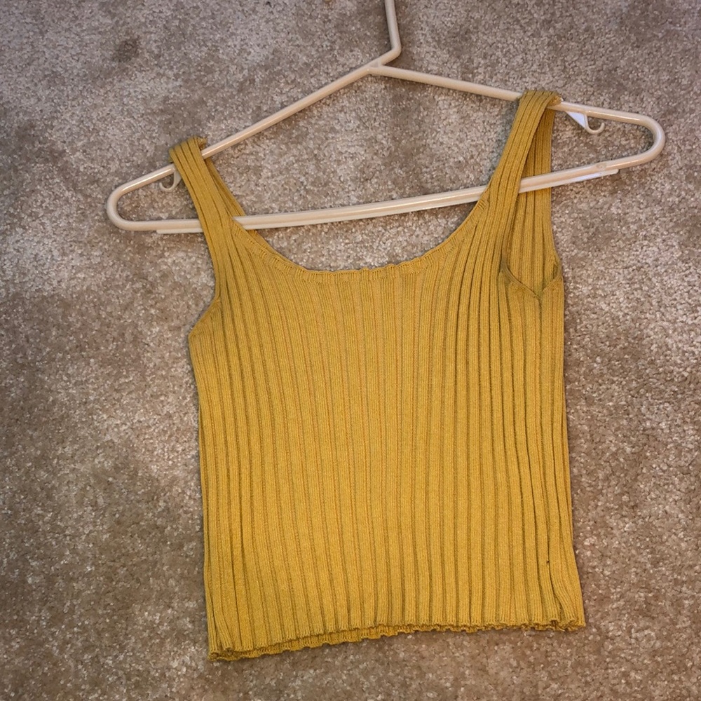 yellow crop top/tank top from romwe